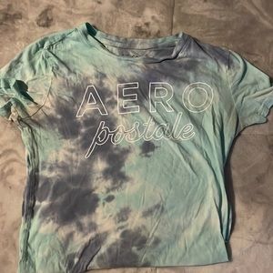 white, teal, and purple Aeropostale t shirt